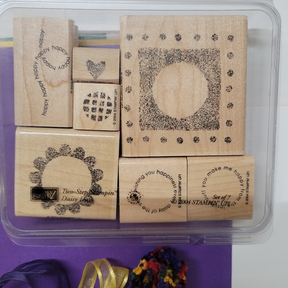 Stampin Up Two Step Stampin Daisy Days Wooden Block Rubber Stamp Set - Picture 2 of 5